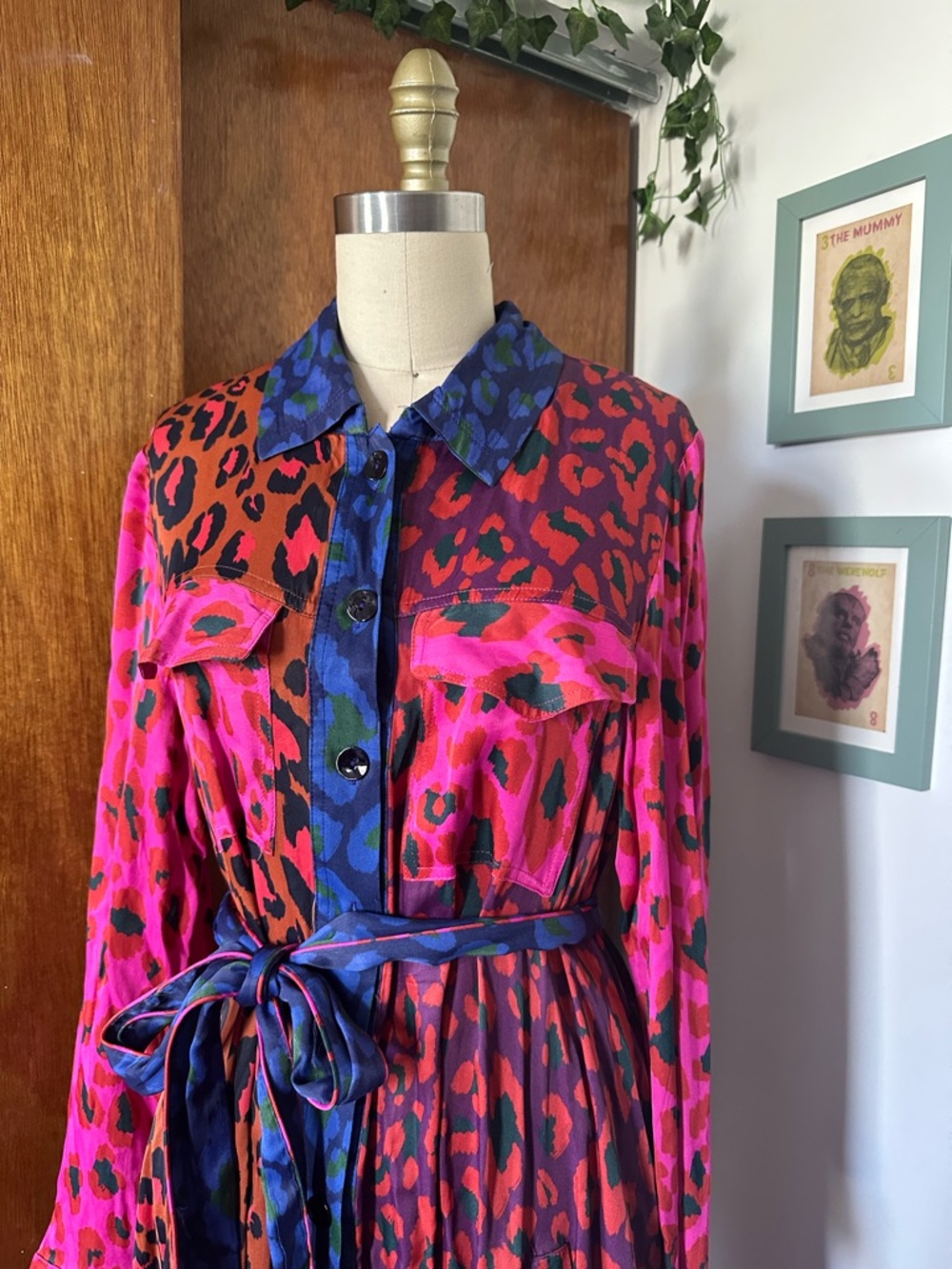 FARM Rio Multicolor Leopard-Style Button Dress - Picture 2 of 5